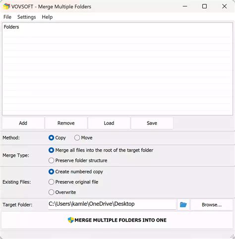 VovSoft Merge Multiple Folders